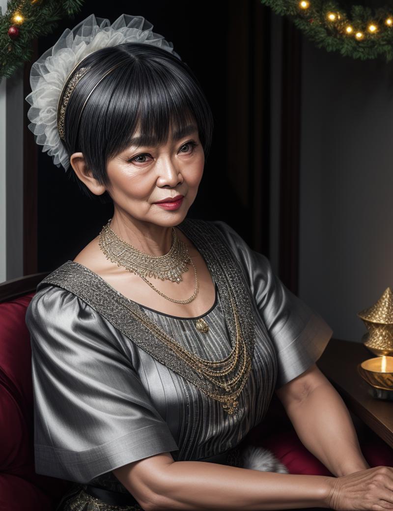 00000-2308654115-((best quality)), ((masterpiece)), ((realistic)), (detailed),  female Nonagenarian Muscular Southeast Asian wearing Champagne He.png